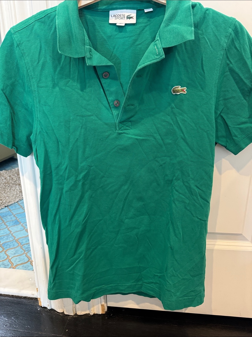 Lacoste Men’s Green Pique Polo with Crocodile Logo